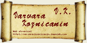 Varvara Kozničanin vizit kartica